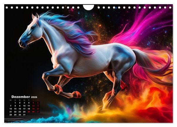Produktbild: Pferde im Farbenrausch (Wandkalender 2026 DIN A4 quer), CALVENDO Monatskalender