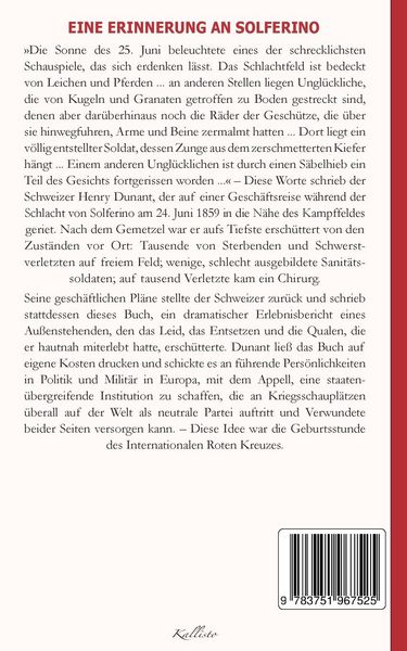 Produktbild: Eine Erinnerung an Solferino: Die Geburtsstunde des Internationalen Roten Kreuzes