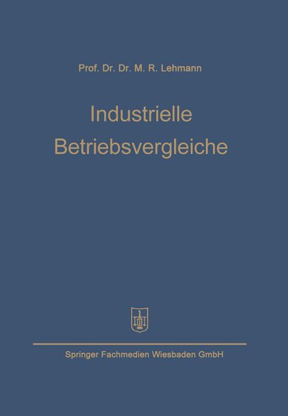 Produktbild: Industrielle Betriebsvergleiche