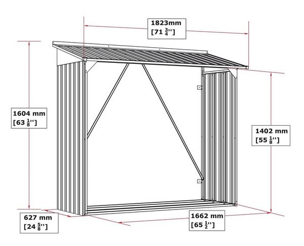 Produktbild: Metall Kaminholzregal Holzlager 162 x 182 x 74 cm
