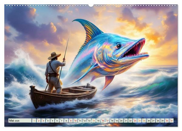 Produktbild: Die unbezwingbaren Fische (hochwertiger Premium Wandkalender 2026 DIN A2 quer), Kunstdruck in Hochglanz
