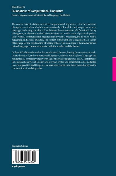 Produktbild: Foundations of Computational Linguistics