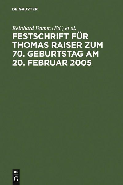Produktbild: Festschrift f&uuml;r Thomas Raiser zum 70. Geburtstag am 20. Februar 2005