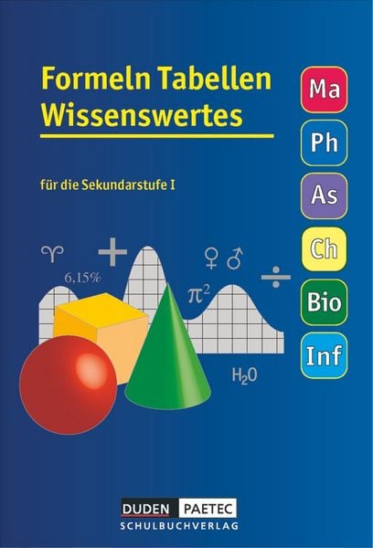 Produktbild: Formeln, Tabellen, Wissenswertes f&uuml;r die Sekundarstufe I. RSR