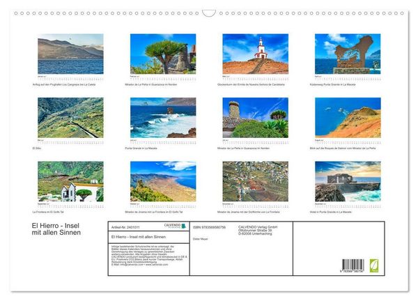 Produktbild: El Hierro - Insel mit allen Sinnen (Wandkalender 2027 DIN A2 quer), CALVENDO Monatskalender