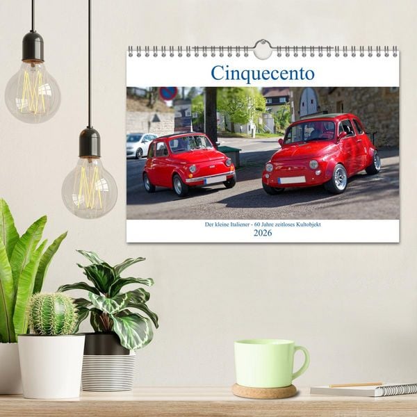 Produktbild: Cinquecento Der kleine Italiener - 60 Jahre zeitloses Kultobjekt (Wandkalender 2026 DIN A4 quer), CALVENDO Monatskalender