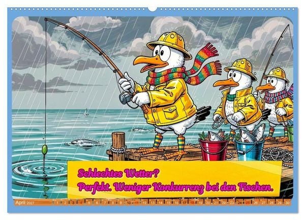 Produktbild: Lustige M&ouml;wen von der K&uuml;ste (hochwertiger Premium Wandkalender 2027 DIN A2 quer), Kunstdruck in Hochglanz