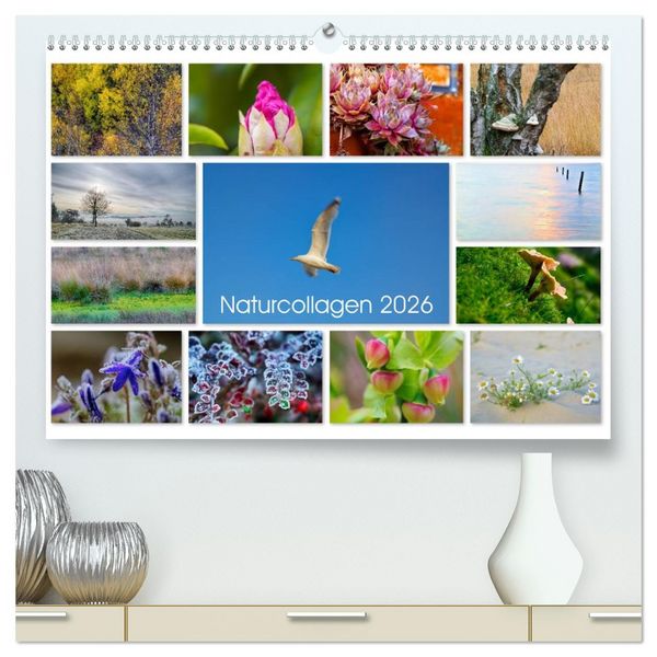 Produktbild: Naturcollagen 2026 (hochwertiger Premium Wandkalender 2026 DIN A2 quer), Kunstdruck in Hochglanz