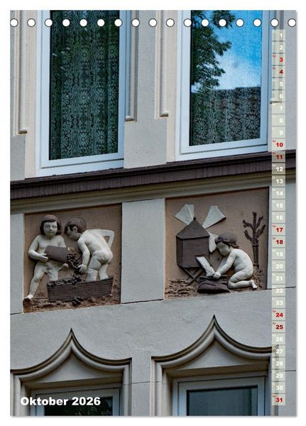 Produktbild: Fassadenk&uuml;nste (Tischkalender 2026 DIN A5 hoch), CALVENDO Monatskalender