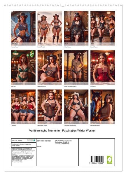 Produktbild: Verf&uuml;hrerische Momente - Faszination Wilder Westen (hochwertiger Premium Wandkalender 2026 DIN A2 hoch), Kunstdruck in Hochglanz