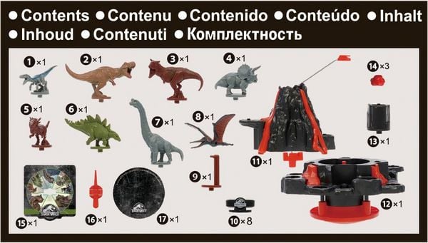 Produktbild: Epoch 7509 - Jurassic World Shaky Volcano, Dinosaurier-Geschicklichkeitsspiel