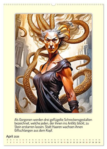 Produktbild: Mythologische Gestalten der griechischen Antike (hochwertiger Premium Wandkalender 2026 DIN A2 hoch), Kunstdruck in Hochglanz