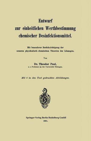 Produktbild: Entwurf zur einheitlichen Werthbestimmung chemischer Desinfektionsmittel