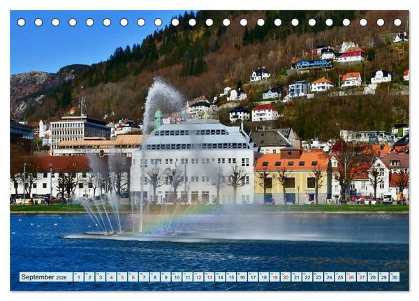 Produktbild: Wundersch&ouml;nes Bergen. Norwegens Tor zum Fjordland (Tischkalender 2026 DIN A5 quer), CALVENDO Monatskalender