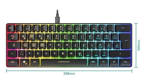 Produktbild: SPEEDLINK LETOS RGB 60% Gaming Keyboard, black - DE layout