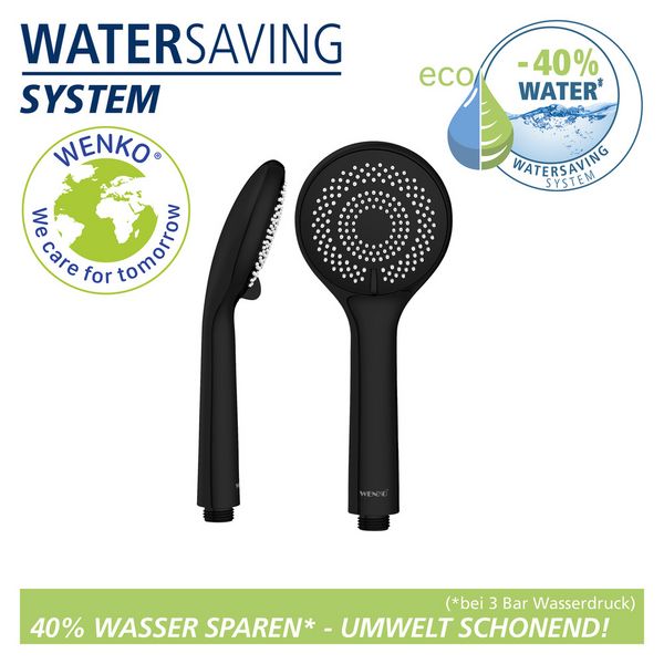 Produktbild: Duschkopf Watersaving &Oslash; 96 cm 3 Funktionen, &Oslash; 9,5 cm