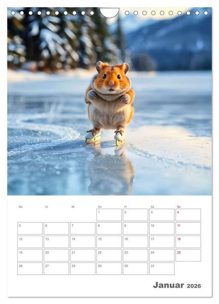 Produktbild: Adventure Hamster - Sportliche KI Hamster pr&auml;sentieren den Abenteuer-Sport (Wandkalender 2026 DIN A4 hoch), CALVENDO Monatskalender