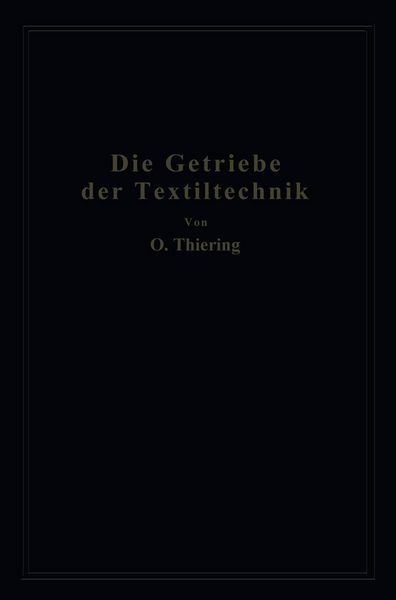 Produktbild: Die Getriebe der Textiltechanik