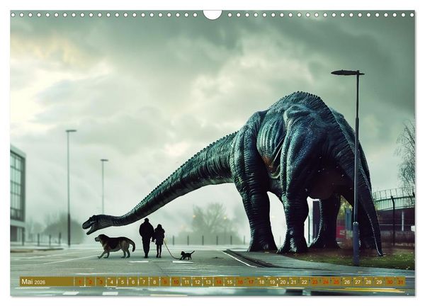 Produktbild: Wie w&auml;re es mit einem Dinosaurier als Haustier? (Wandkalender 2026 DIN A3 quer), CALVENDO Monatskalender