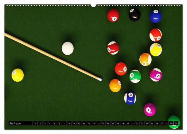 Produktbild: Billard. Konzentration - Sport - Spannung (Wandkalender 2026 DIN A2 quer), CALVENDO Monatskalender