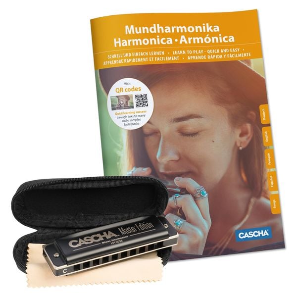 Master Edition Blues Harmonica Set, (incl. 4 languages Method (DE/EN/FR/ES), case, cleaning cloth)