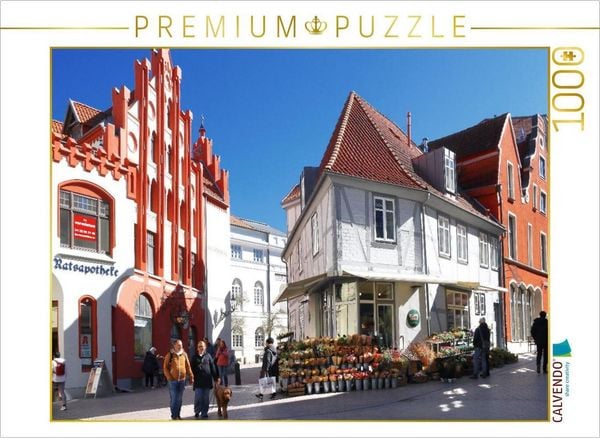 CALVENDO Puzzle Wismar, Lübschestraße, Durchgang zum Marktplatz | 1000 Teile Lege-Größe 64 × 48 cm Foto-Puzzle für glückliche Stunden