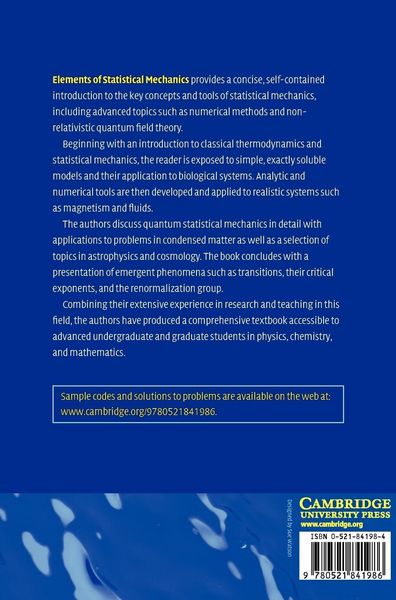 Produktbild: Elements of Statistical Mechanics
