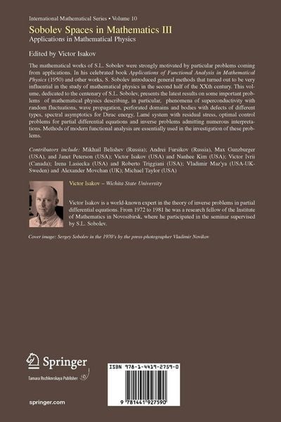 Produktbild: Sobolev Spaces in Mathematics III