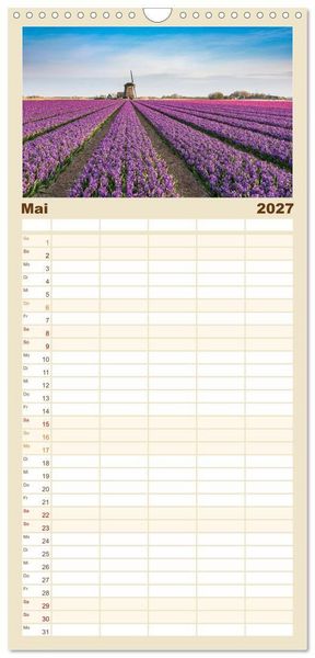 Produktbild: Familienplaner 2027 - Wundersch&ouml;ne Niederlande mit 5 Spalten (Wandkalender, 21 x 45 cm) CALVENDO