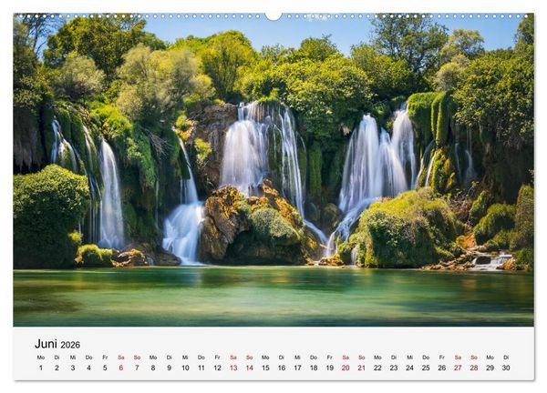 Produktbild: Naturschauspiel Wasserfall: Europas flie&szlig;ende Kunstwerke (hochwertiger Premium Wandkalender 2026 DIN A2 quer), Kunstdruck in Hochglanz