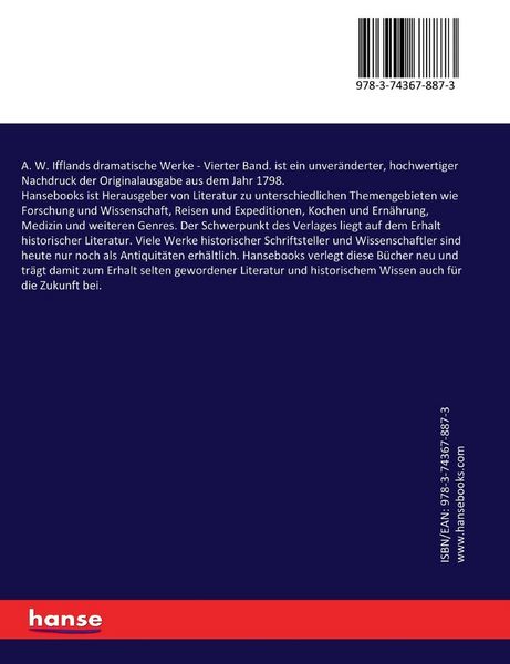 Produktbild: A. W. Ifflands dramatische Werke