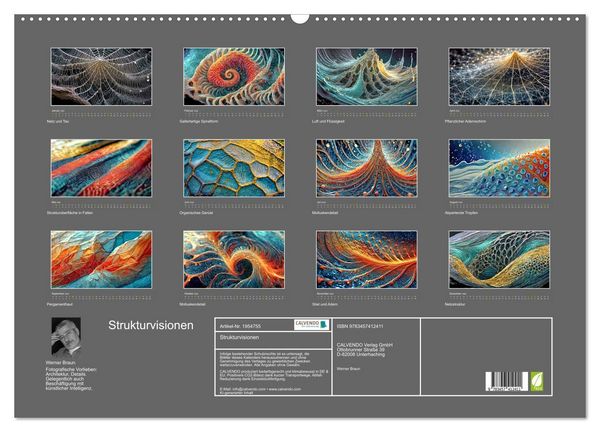 Produktbild: Strukturvisionen (Wandkalender 2026 DIN A2 quer), CALVENDO Monatskalender