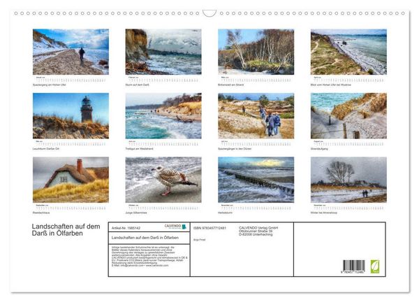 Produktbild: Landschaften auf dem Dar&szlig; in &Ouml;lfarben (Wandkalender 2026 DIN A2 quer), CALVENDO Monatskalender