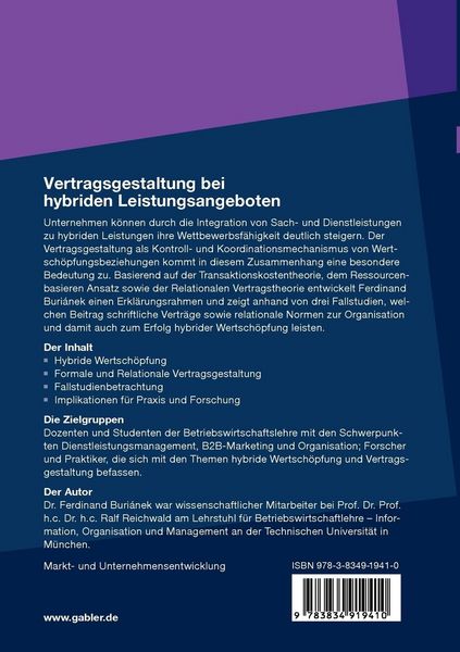 Produktbild: Vertragsgestaltung bei hybriden Leistungsangeboten