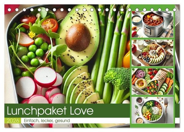Produktbild: Lunchpaket Love - Einfach, lecker, gesund (Tischkalender 2026 DIN A5 quer), CALVENDO Monatskalender