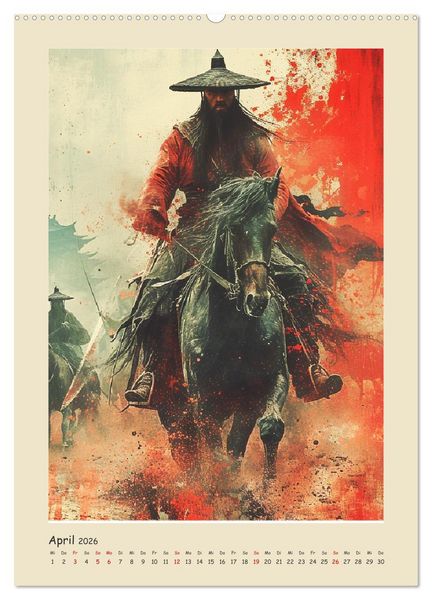 Produktbild: Samurai. Kunstvolle Darstellungen historischer Krieger (hochwertiger Premium Wandkalender 2026 DIN A2 hoch), Kunstdruck in Hochglanz