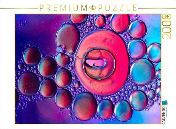 CALVENDO Puzzle Farbrausch mit Öl und Wasser | 2000 Teile Lege-Größe 90x67cm Foto-Puzzle für glückliche Stunden