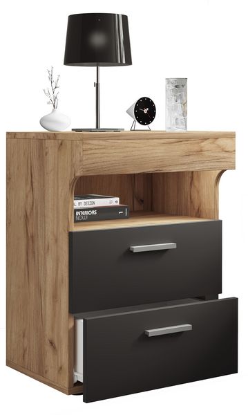 Produktbild: Holz Nachttisch Nachtschrank Schublade Slepal L