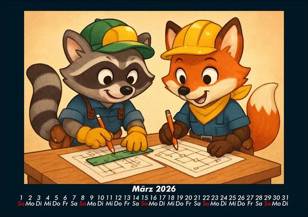 Produktbild: Rocco & Finn - Auf dem Weg zum Elektriker 2026 Fotokalender DIN A5