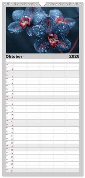 Produktbild: Familienplaner 2026 - Orchideen - farbenfroh durchs Jahr mit 5 Spalten (Wandkalender, 21 x 45 cm) CALVENDO