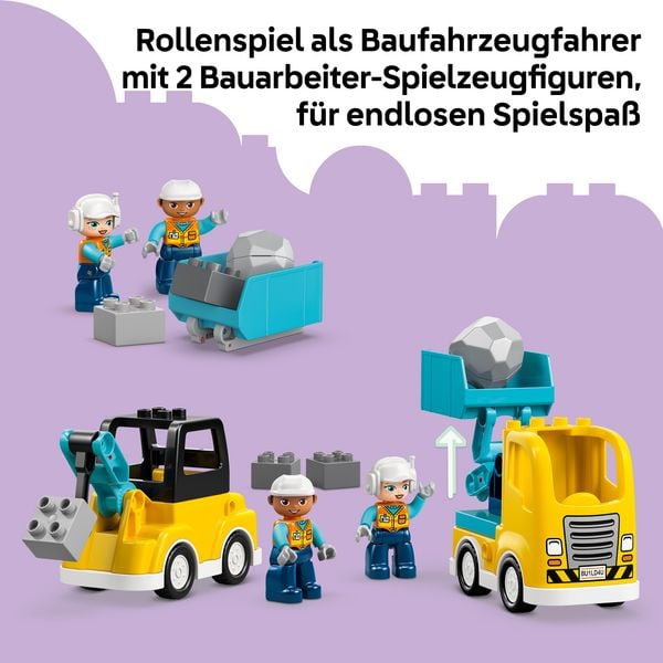 Produktbild: LEGO DUPLO Town 10475 Baufahrzeuge &ndash; 3-in-1-Set, Lernspielzeug 2 Jahre