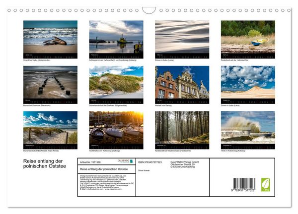 Produktbild: Reise entlang der polnischen Oststee (Wandkalender 2026 DIN A3 quer), CALVENDO Monatskalender
