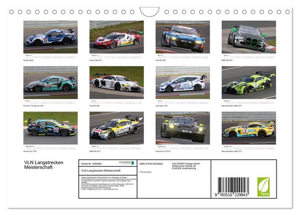 Produktbild: VLN Langstrecken Meisterschaft (Wandkalender 2026 DIN A4 quer), CALVENDO Monatskalender
