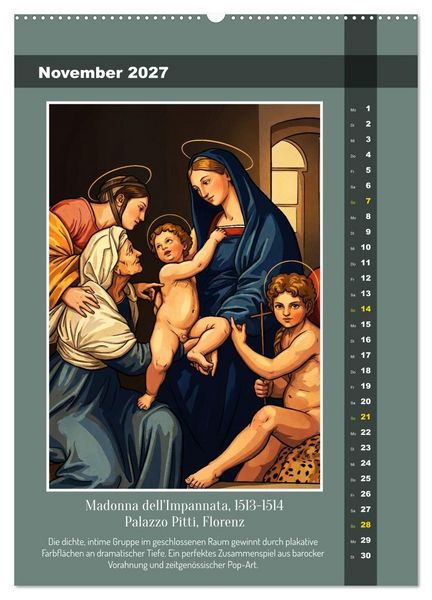 Produktbild: Raffael 2.0, Renaissance-Madonnen als Graphic Novel (hochwertiger Premium Wandkalender 2027 DIN A2 hoch), Kunstdruck in Hochglanz