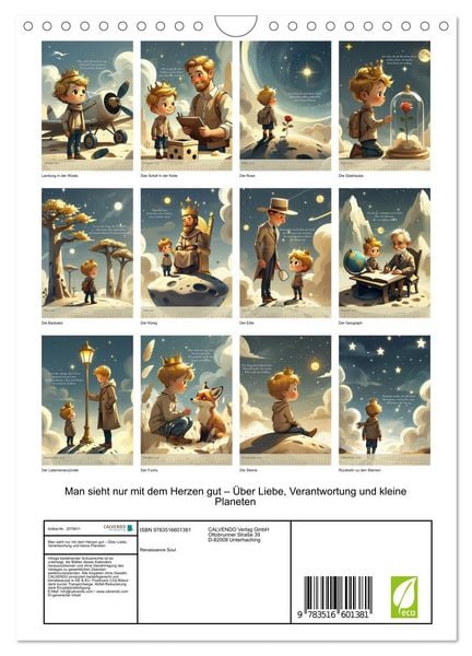 Produktbild: Man sieht nur mit dem Herzen gut &ndash; &Uuml;ber Liebe, Verantwortung und kleine Planeten (Wandkalender 2026 DIN A4 hoch), CALVENDO Monatskalender