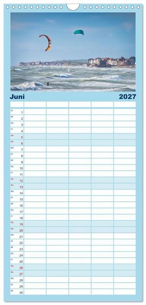 Produktbild: Familienplaner 2027 - Frankreichs Norden - Entlang der C&ocirc;te d'Opale mit 5 Spalten (Wandkalender, 21 x 45 cm) CALVENDO