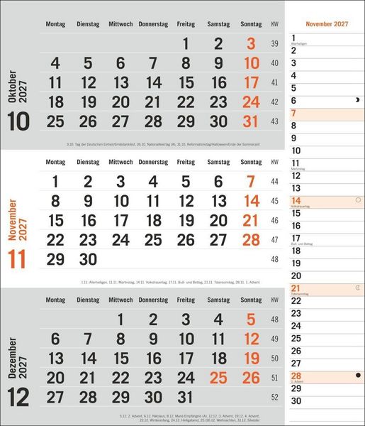 Produktbild: times&more 3-Monatsplaner, orange 2027