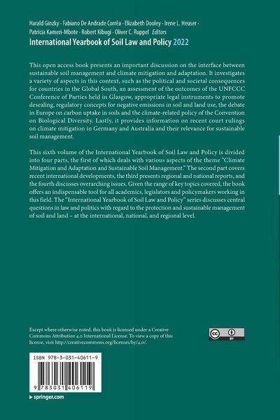 Produktbild: International Yearbook of Soil Law and Policy 2022