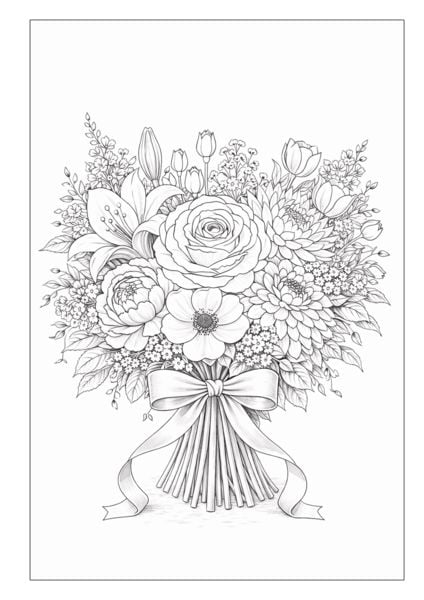 Produktbild: Blumenstr&auml;u&szlig;e &ndash; Blumen Malbuch f&uuml;r Erwachsene mit 50 sch&ouml;nen Ausmalbildern