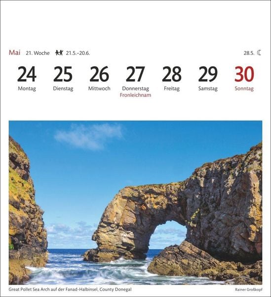 Produktbild: Irland Sehnsuchtskalender 2027 - Wochenkalender mit 53 Postkarten